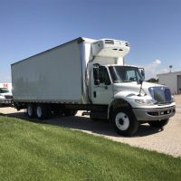 commercial moving truck parked and ready for loading