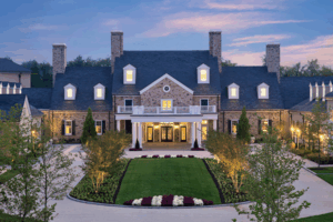Upscale countryside resort with horse stables, spa facilities, and manicured grounds.